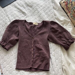 Purple puff sleeve top